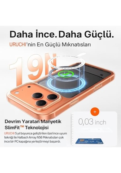 Şeffaf Kılıf Magsafe Uyumlu Güçlü Manyetik Tutuş Ultra Ince Koruyucu İphone 17 Pro Max Diğer