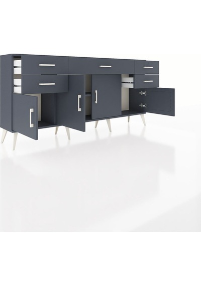 Arges Konsol Tek Raflı 5 Çekmeceli 4 Kapaklı 176x30x83 Antrasit-antrasit/antrasit Antrasit/antrasit Arges Konsol Tek Raflı 5 Çekmeceli 4 Kapaklı 176x30x83 Antrasit-antrasit/antrasit Antrasit/antrasit