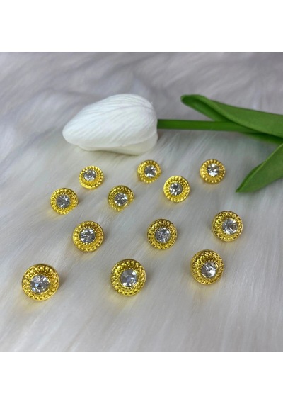 Gold Taşlı Düğme 18boy 11mm-10 Adet