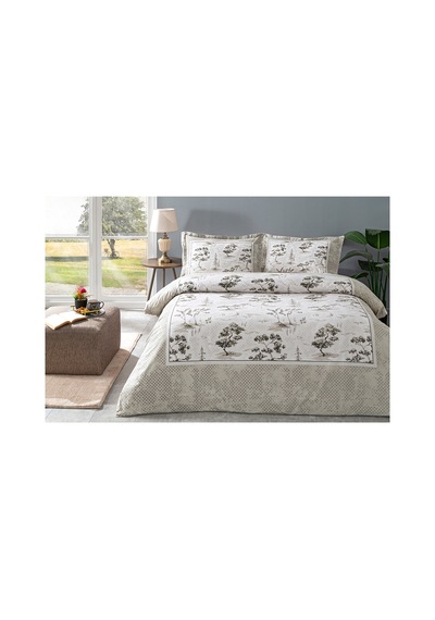 Toile De Jouy King Size Nevresim Takımı Bej