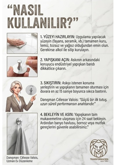 2 Li Set Çelik Yapışkanlı Banyo Havluluk Mutfak Askısı Gümüş Bornoz Duvar Askılığı 4,5 Cm Çap 304 Paslanmaz 723453 Diğer
