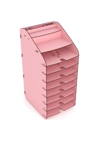 Design Otto Tower Masaüstü Organizer 10 Kat A4 Evrak Rafı 6 Renk Pembe - 90845809 Pembe