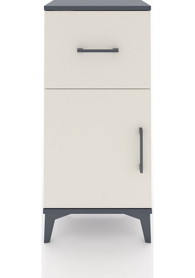 Arges Komodin Tek Raflı Tek Çekmeceli Tek Kapaklı 44x30x96 Antrasit-aytaşı Antrasit