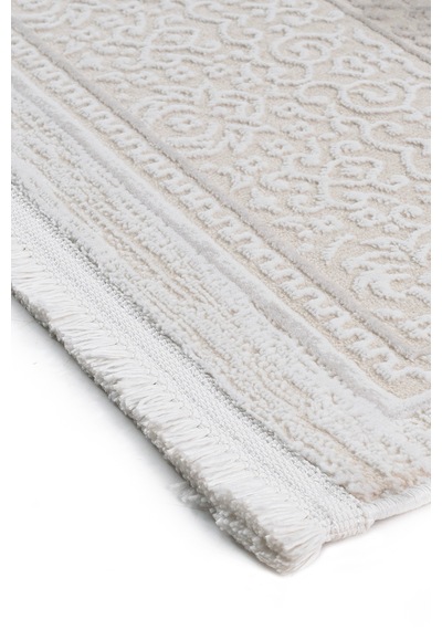 Badelya Home Krem 7105 Modern Desen Doğal Taban Saçaklı Salon Koridor Mutfak Çocuk Oturma Odası Halısı Yolluk 7105krem