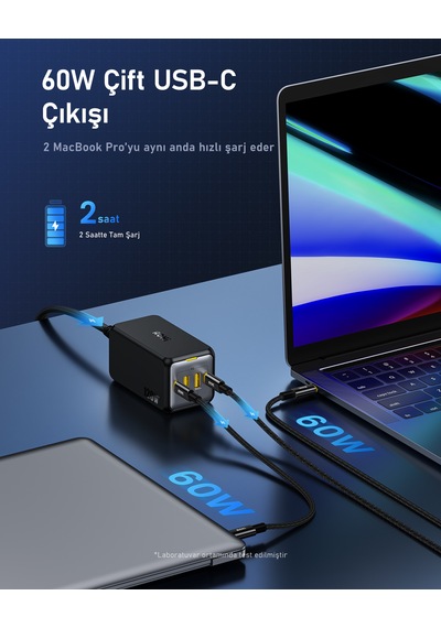 Aohi Magcube 4 Portlu Masaüstü Usb Şarj İstasyonu, Gan+ 120w