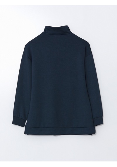 Lcwaıkıkı Classic Lacivert Dik Yaka Kadın Sweatshirt Tunik