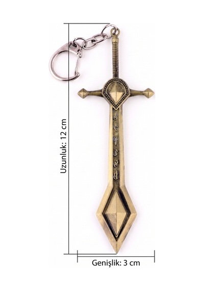Lol Kayle Kı-lıç Figürlü Bronz Metal Anahtarlık