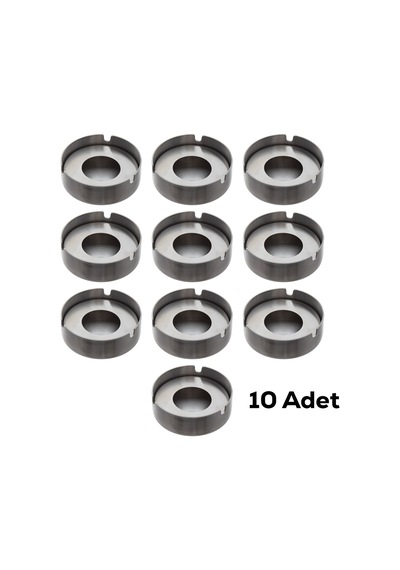 Porsima 10'lu Etn-016 Paslanmaz Çelik Metal Kül Tablası Küllük