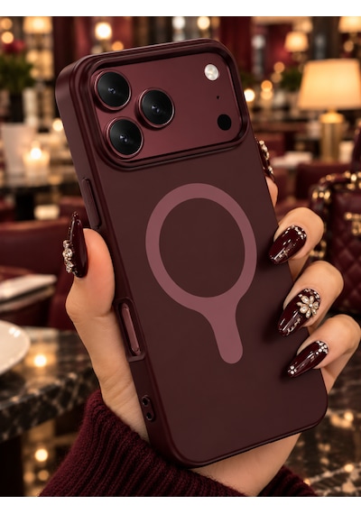 Apple Uyumlu iPhone 18 Pro /17 Pro Uyumlu Magsafe Burgundy-bordo Velora Kılıf Mat Silikon 2mm Kamera Korumalı Wireless Şarj Destekli Premium Kılıf-kapak Burgonya-kırmızı Apple Uyumlu iPhone 18 Pro /17 Pro Uyumlu Magsafe Burgundy-bordo Velora Kılıf Mat Silikon 2mm Kamera Korumalı Wireless Şarj Destekli Premium Kılıf-kapak Burgonya-kırmızı