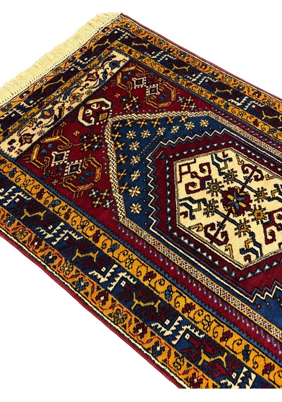 El Dokuma Sıfır Yahyalı Halısı 104x191 Kök Boya %100 Yün Halı Kırmızı
