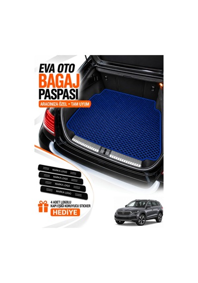 Skoda Kodiaq 2024-2026 Uyumlu Eva Bagaj Paspası Araca Özel Lacivert