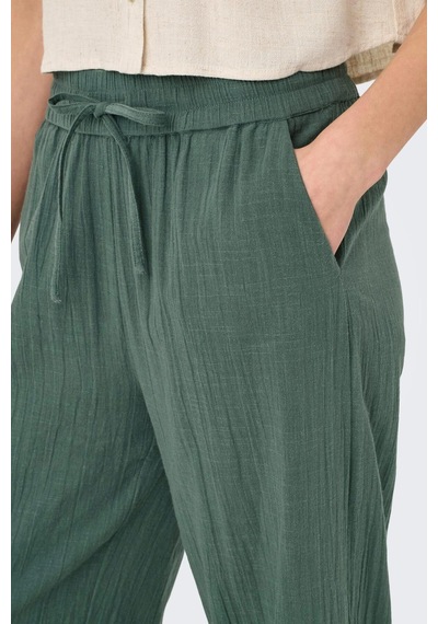 Only Kadın Belden Bağlama Detaylı Yeşil Pantolon - 15319090 Yeşil