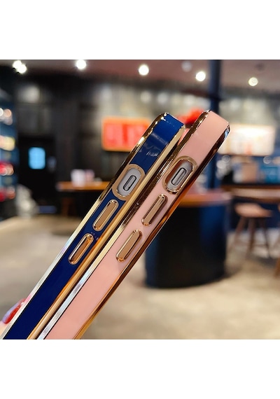 Teknomoda Xiaomi Redmi Note 9 PRO Kılıf Kamera Lens Korumalı Kenarları Renkli Gold Arkası Şeffaf Silikon