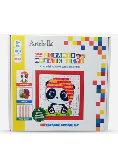 20 I Çocuk Ahşap Çerçeveli Seramik Mozaik Set 20x20 Cm