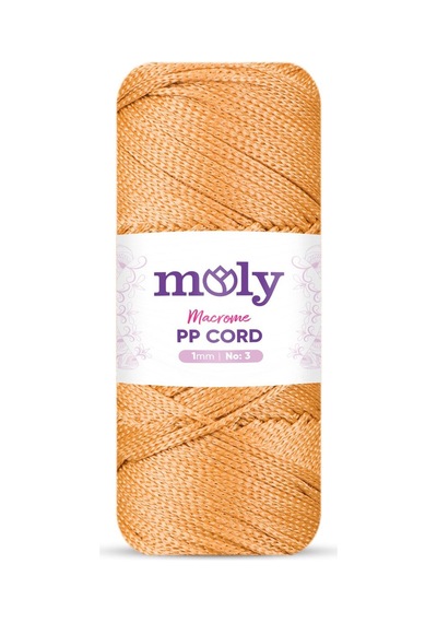 Moly Pp Cord Polyester Makrome No:3 1mm 049-sarı Örgü İpi 100 Gram