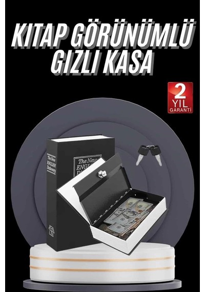 Mey İthalat Gizli Kasa Kilitli Sözlük Görünümlü 18cm Gizli Kasa Büyük Boy Anahtarlı