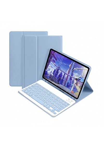 Microcase Apple Uyumlu iPad 9. Nesil 10.2 İnch Tablet Bluetooth Klavyeli Standlı Kılıf - Bkk4 Klavyeli Kılıf