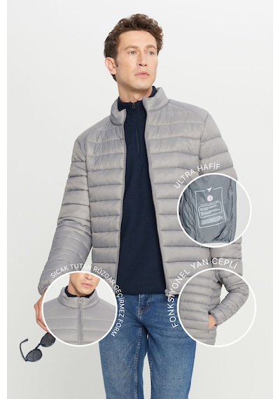Ac&Co / Altınyıldız Classics Standart Fit Normal Kesim Dik Yaka Erkek Mont - Gri