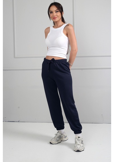 By Saygı Kadın Jogger Beli Lastikli Pantolon Lacivert