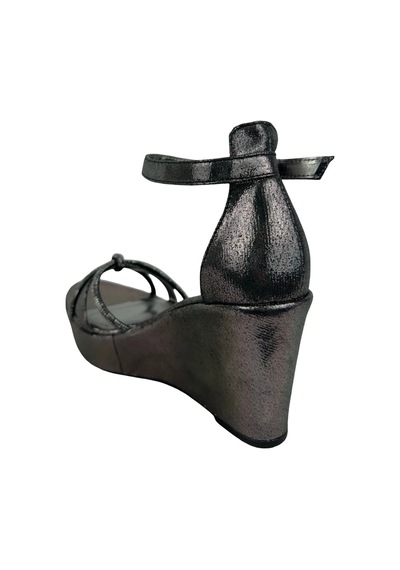 Matzeliger Mzg1064 Gri Kadın Dolgu Topuklu Taşlı Ayakkabı