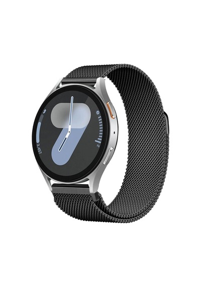 Galaxy Watch 6 / 5 / 4 Fe Uyumlu Manyetik Milanese Metal Kordon 40-47mm Siyah