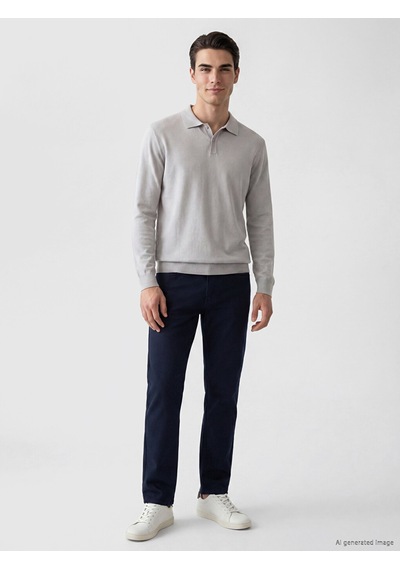 LC Waikiki Lc Waıkıkı Gri Polo Yaka Regular Fit Erkek Triko Kazak