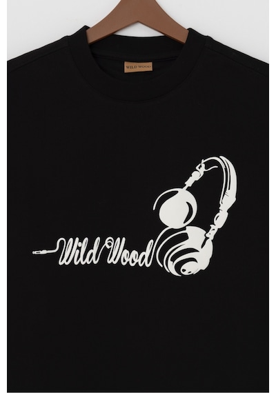 Wild Wood Garment Wild Wood "audio Rhythms" Kulaklık Kabaran Baskılı Premium Oversize T-shirt Siyah Wild Wood Garment Wild Wood "audio Rhythms" Kulaklık Kabaran Baskılı Premium Oversize T-shirt Siyah