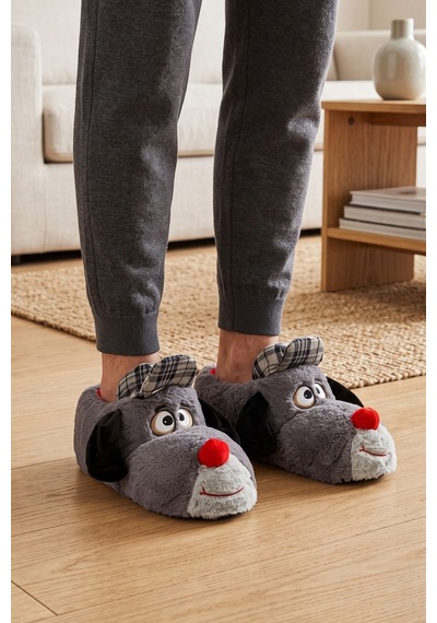 Twigy Felix Erkek Hayvanlı Panduf Gri 41/46