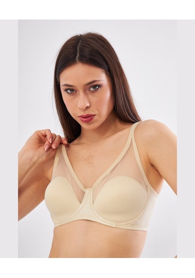 Le Jardin Linda Tül Detaylı Toparlayıcı İnce Soft Cup Sütyen B-c Ten Rengi