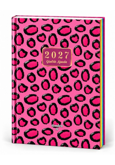 2027 Günlük Ajanda Pembe Benekler Çok Renkli