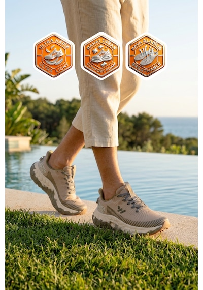 Walkway Flystep M Bej Hafızalı Taban Erkek Spor Ayakkabı