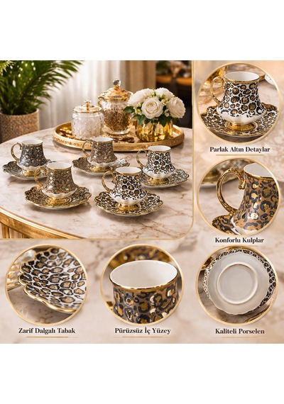 Willow 6 Kişilik Kahve Fincanı Takımı 90 Ml 08885 Çok Renkli