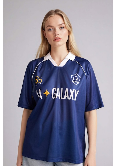 Defacto Mls Oversıze Polo Yaka Tişört G9322ax26spnv131 Lacivert-nv131