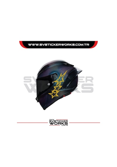 Stars Yıldız Sticker Kask Sticker Kasklar Uyumlu Tek Yön 1 Adet Altın