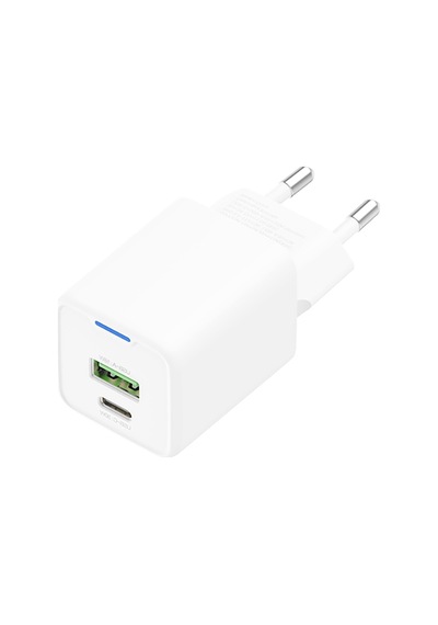Recci Rc107e Type-c Pd & Usb-a Gan Teknolojili Hızlı Şarj Başlığı 30w Beyaz