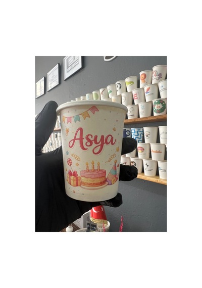Firmaya Kişiye Özel Logo Baskı Tasarım Tek Kullanımlık 7 Oz 200 Adet Karton Bardak 1