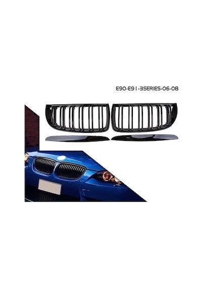 Autogp Bmw E90 M3 Ön Böbrek Panjur Piano Black 2006 - 2009 Çift Tırnak Gre900m3e90