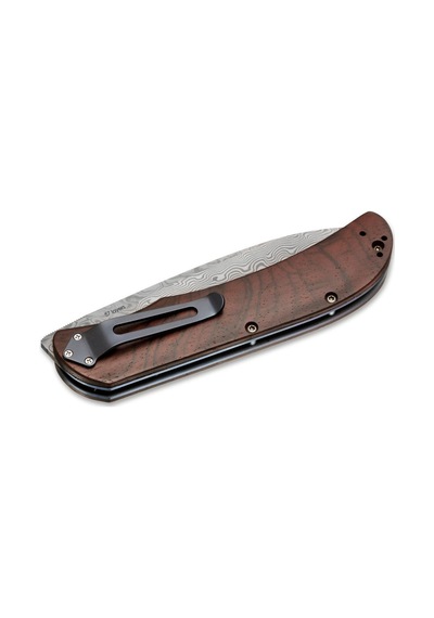 Böker Plus Exskelibur i Cocobolo Damascus Kamp Çakı Kahverengi - Gümüş