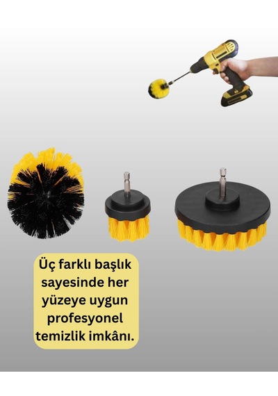Matkap Ucu Temizlik Fırçası Seti Banyo Fayans Zemin İçin Renkli
