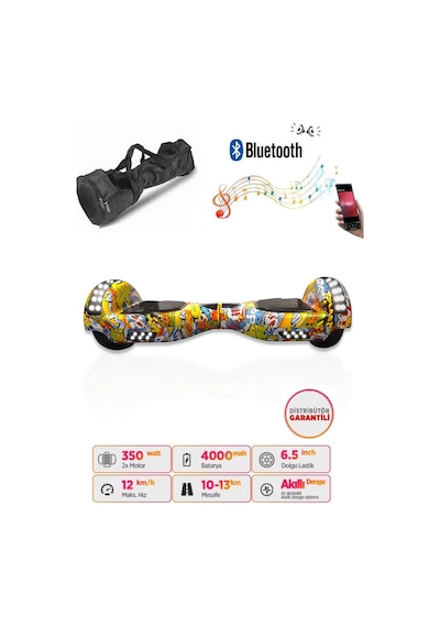 Citymate Elektrikli Kaykay Akıllı Denge Hoverboard + Hoverkart + Çanta Full Ledli Extrem Paket D25