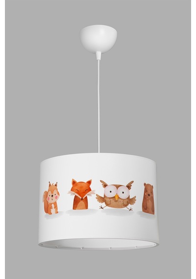 Kids Çocuk Bebek Odası Avizesi - Renkli Figürlü Tasarımlı Tavan Aydınlatması Fox & Owl Fox & Owl