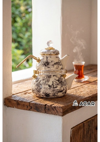 Emaye Scottısh Garden Çaydanlık Gold -5847 Çok Renkli