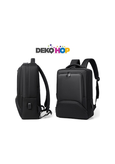 Laptop Sırt Çantası Yeni Nesil Usb Girişli Notebook Apple Uyumlu iPad Ve Günlük Eşya Taşıma Çantası Siyah Siyah
