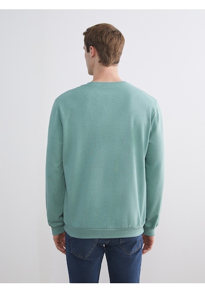 Lcw Eco Yeşil Bisiklet Yaka Erkek Sweatshirt