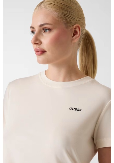 Guess Nakışlı Logo Ekru Kadın T-shirt V6gı03k2964
