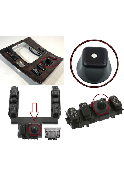 Mercedes W210 W202 W208 Yan Ayna Ayar Düğmesi E200 E250 E320 C180 C200 Ayna Kontrol Tuşu -