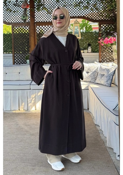 Rabia Şamlı Nazenin Kot Tencel Kap Kahve Normal