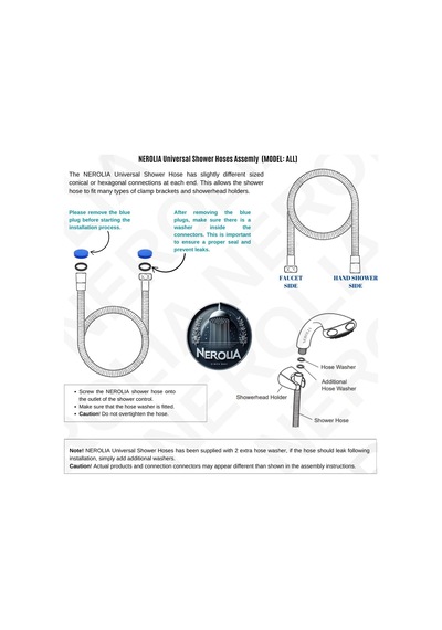 Nerolıa - 200cm Duş Hortumu/paslanmaz Yüksek Basınçlı Su Tasarruflu Banyo Spirali, 2 Metre Yüksek Kalite Standart Diğer