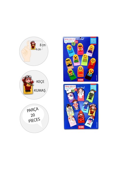 2 Set 20 Parça Tox Emojiler ve Meslekler Parmak Kukla T106 T762