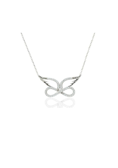 Brezza Lusso Jewelry Gümüş Melek Kanatlı Sonsuzluk Kadın Kolye 45 CM